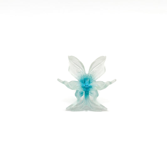 Mini Orchid Whisper Ring - Neon Blue Center