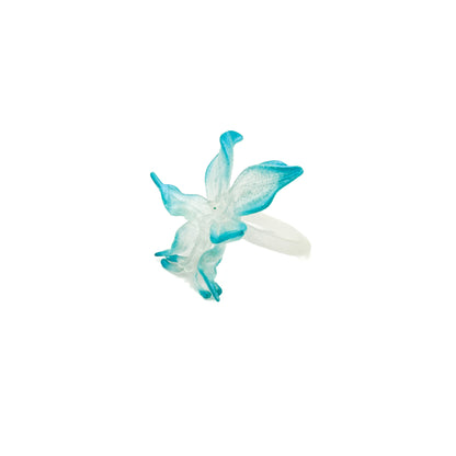 Mini Orchid Whisper Ring - Neon Blue Edge