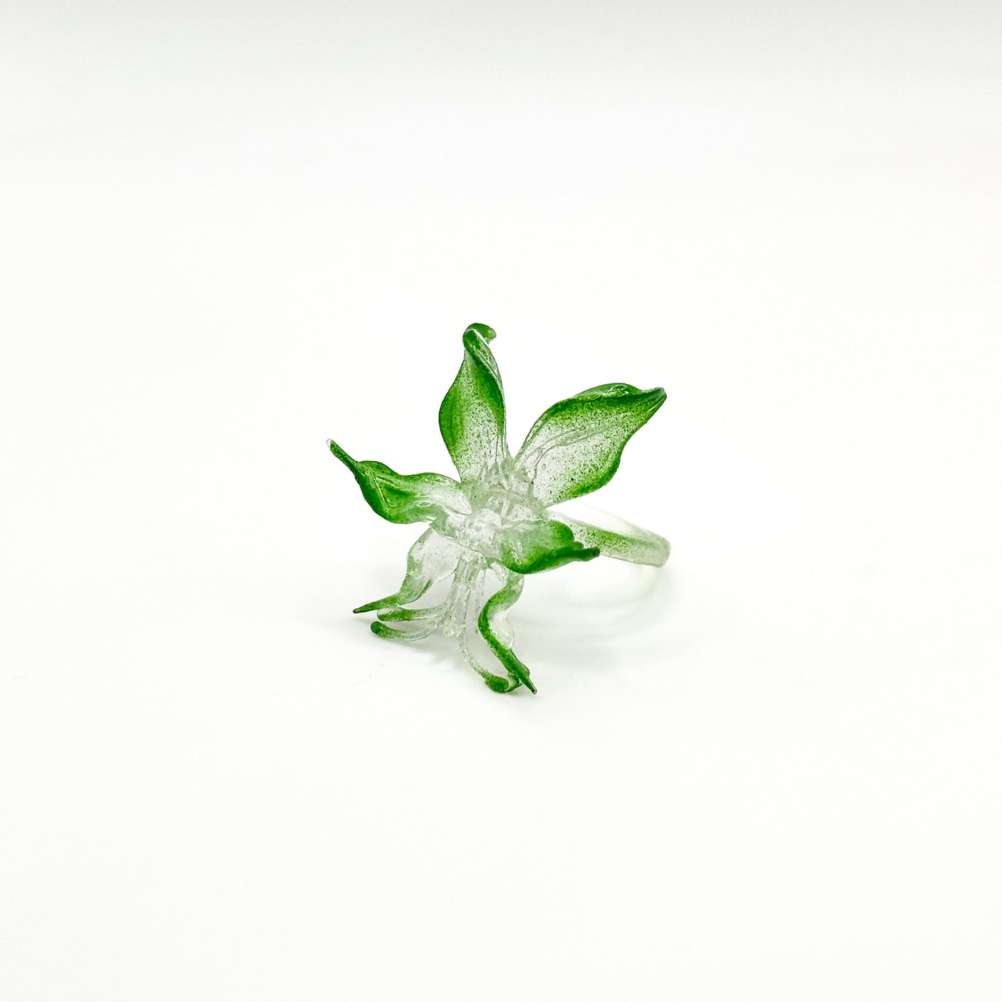 Mini Orchid Whisper Ring - Green