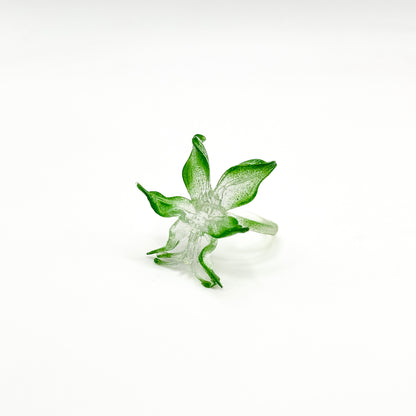 Mini Orchid Whisper Ring - Green