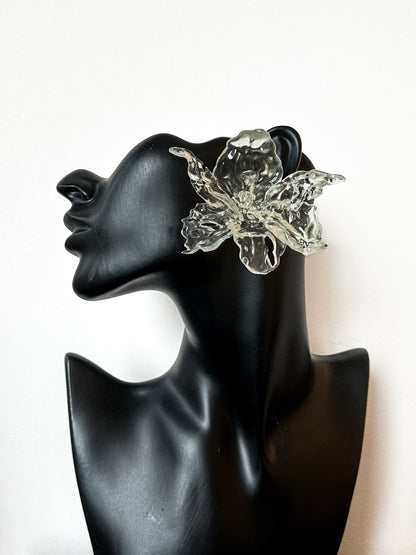 Clear Blossom Mega Flower Daffodils Earrings