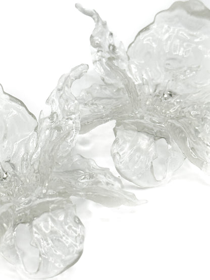 Clear Blossom Mega Flower Daffodils Earrings