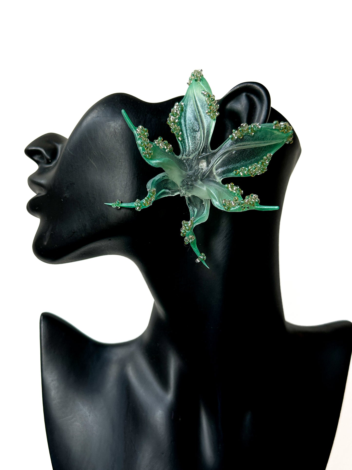 Mermaid Tears Beaded Orchid Earrings