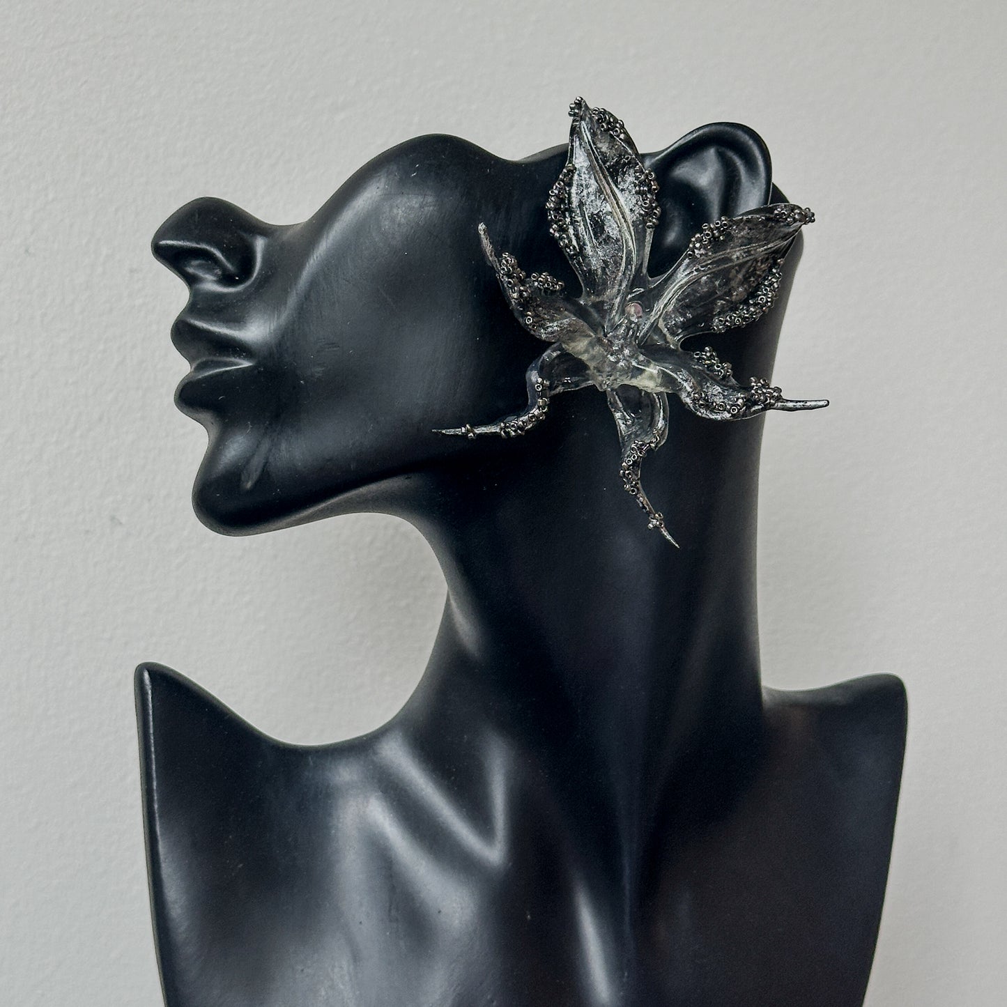 Moonlit Beaded Orchid Earrings- Special Edition