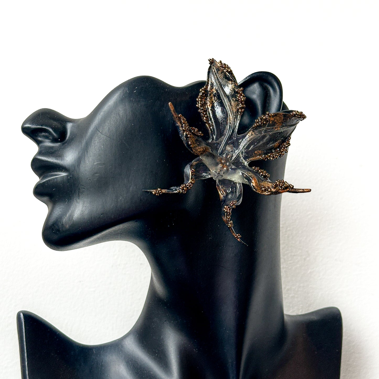 Burnished Beaded Orchid Earrings- Special Edition