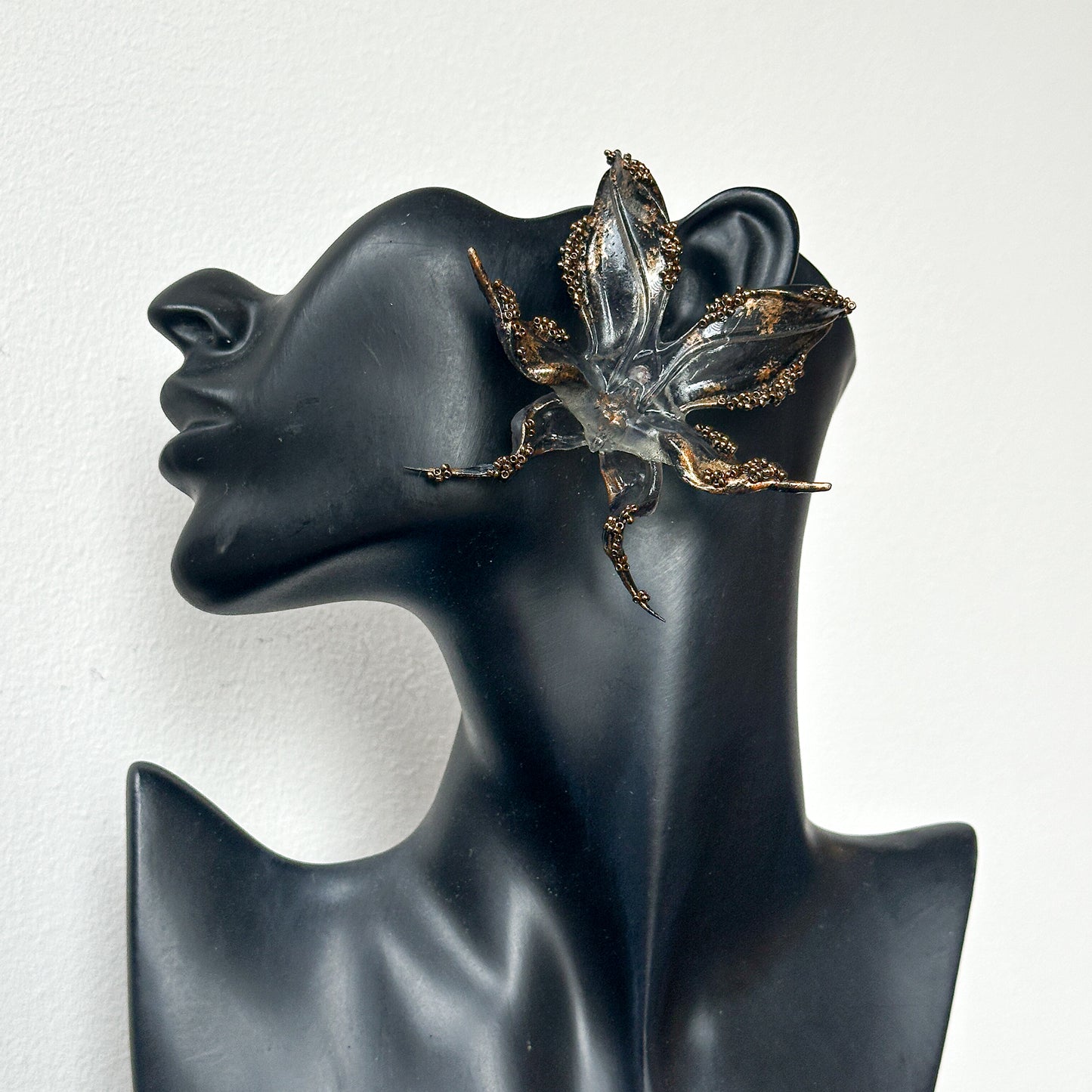 Burnished Beaded Orchid Earrings- Special Edition