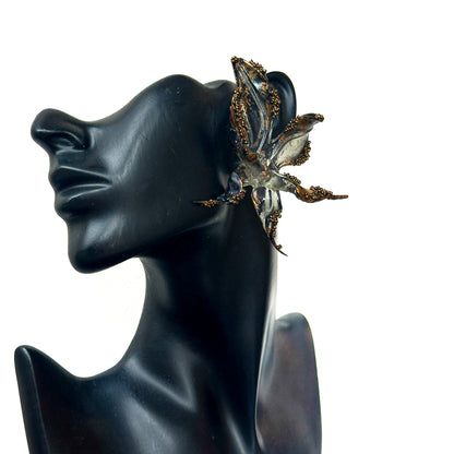 Burnished Beaded Orchid Earrings- Special Edition