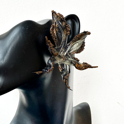 Burnished Beaded Orchid Earrings- Special Edition