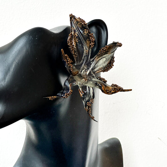 Burnished Beaded Orchid Earrings- Special Edition