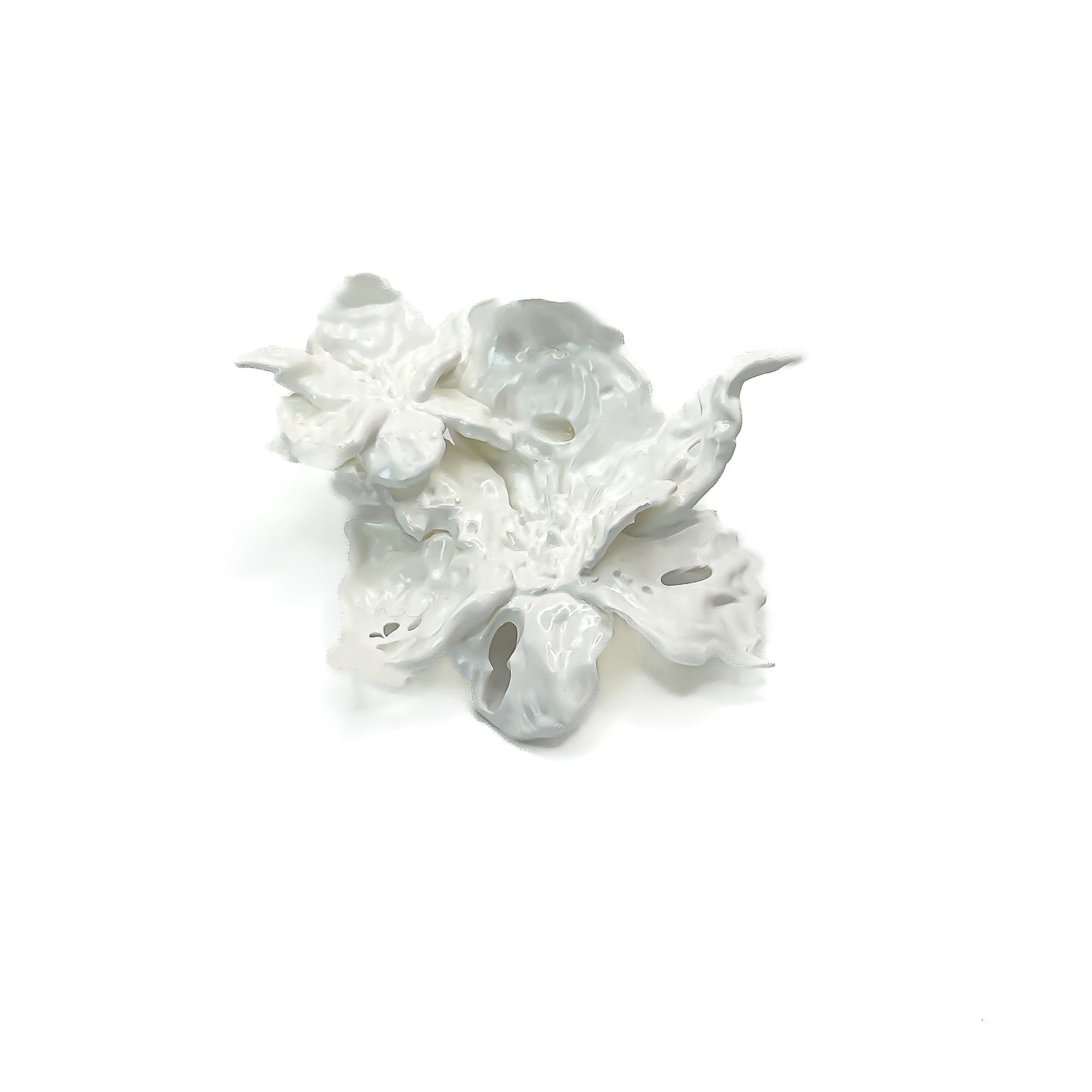 White Daffodil Duo Flower Brooch