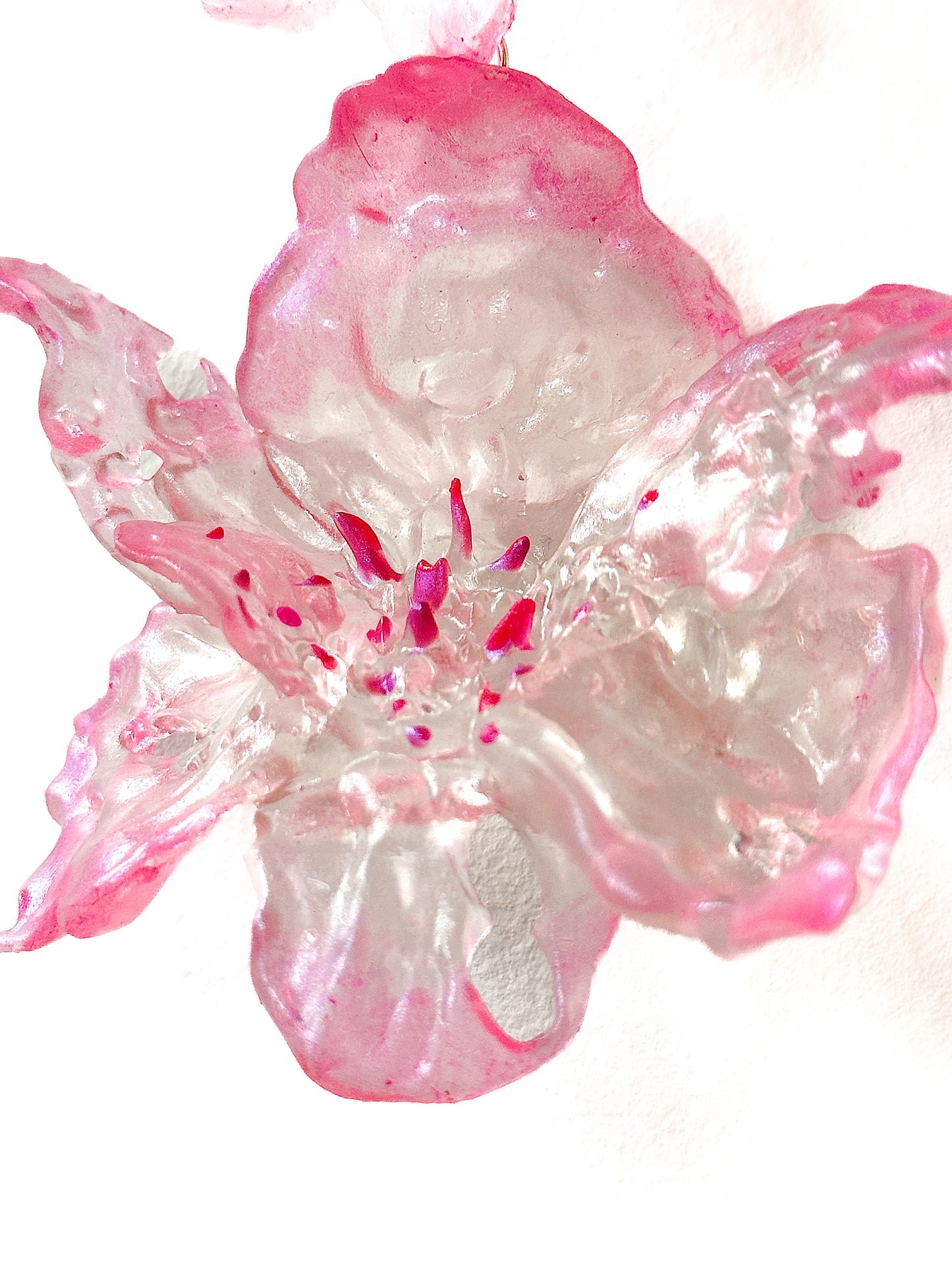 Daffodil Blossom Dangle Earrings -Electric Pink