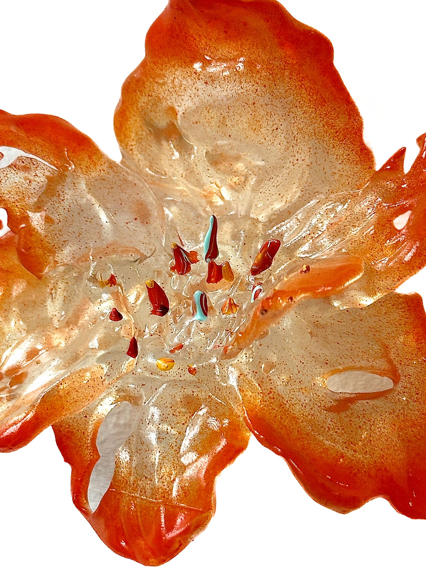Daffodil Blossom Dangle Earrings -Orange