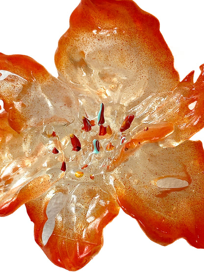 Daffodil Blossom Dangle Earrings -Orange