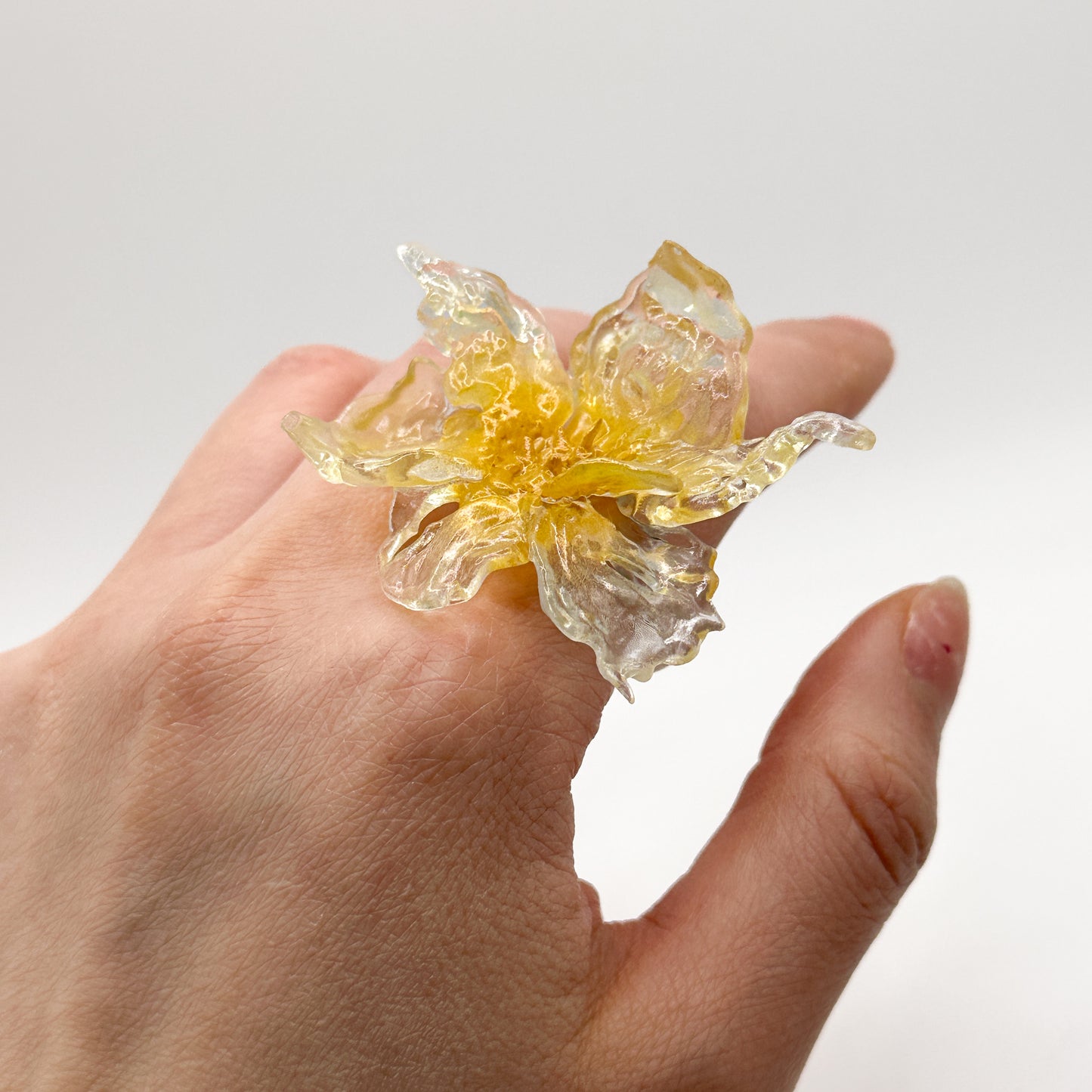 Daffodil Flower Ring Nº1 - Mustard Yellow