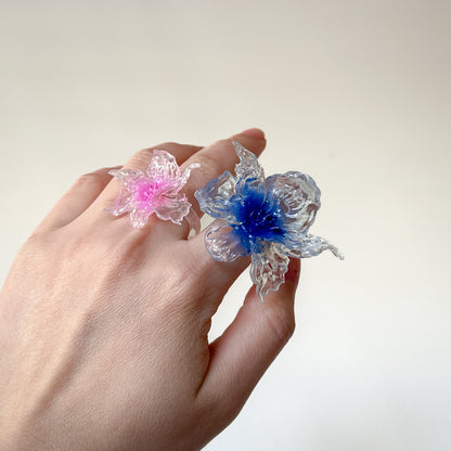 Daffodil Flower Ring Nº1 - Electric Blue