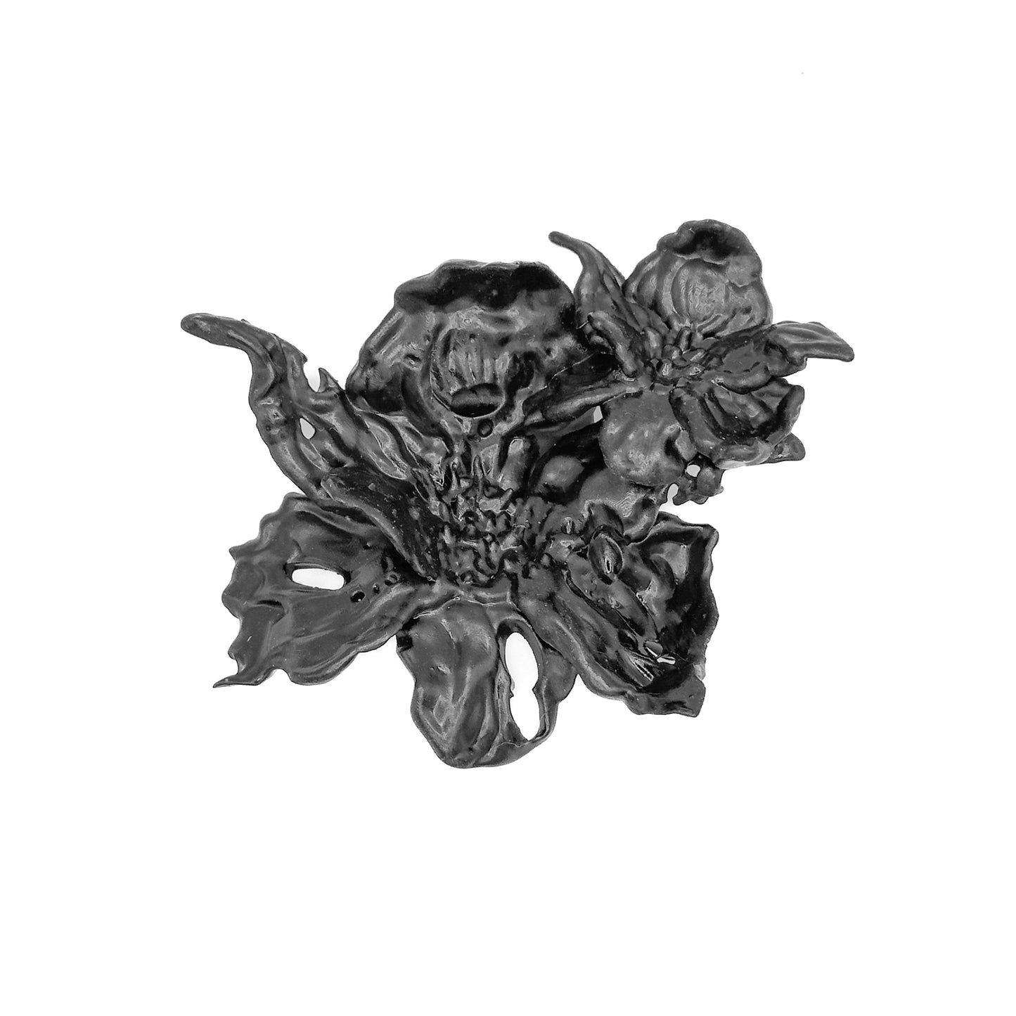 Black Daffodil Duo Flower Brooch