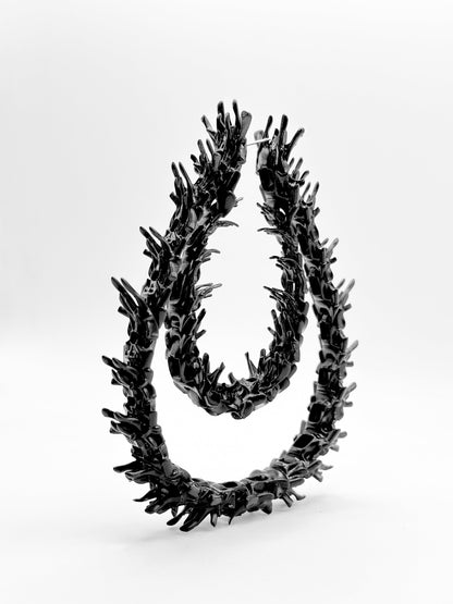Ocean Coral Spine Earrings - Black