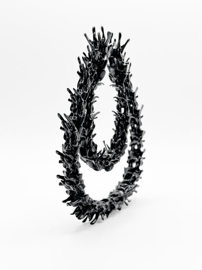 Ocean Coral Spine Earrings - Black