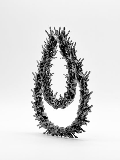 Ocean Coral Spine Earrings - Black