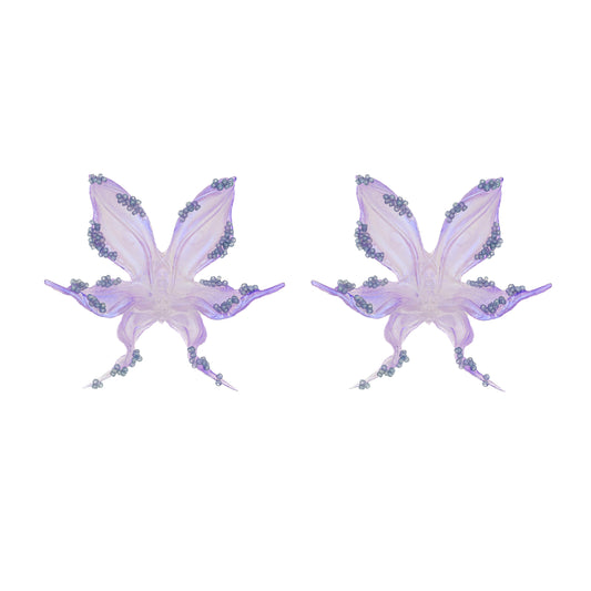 Lavender Dream Beaded Orchid Earrings