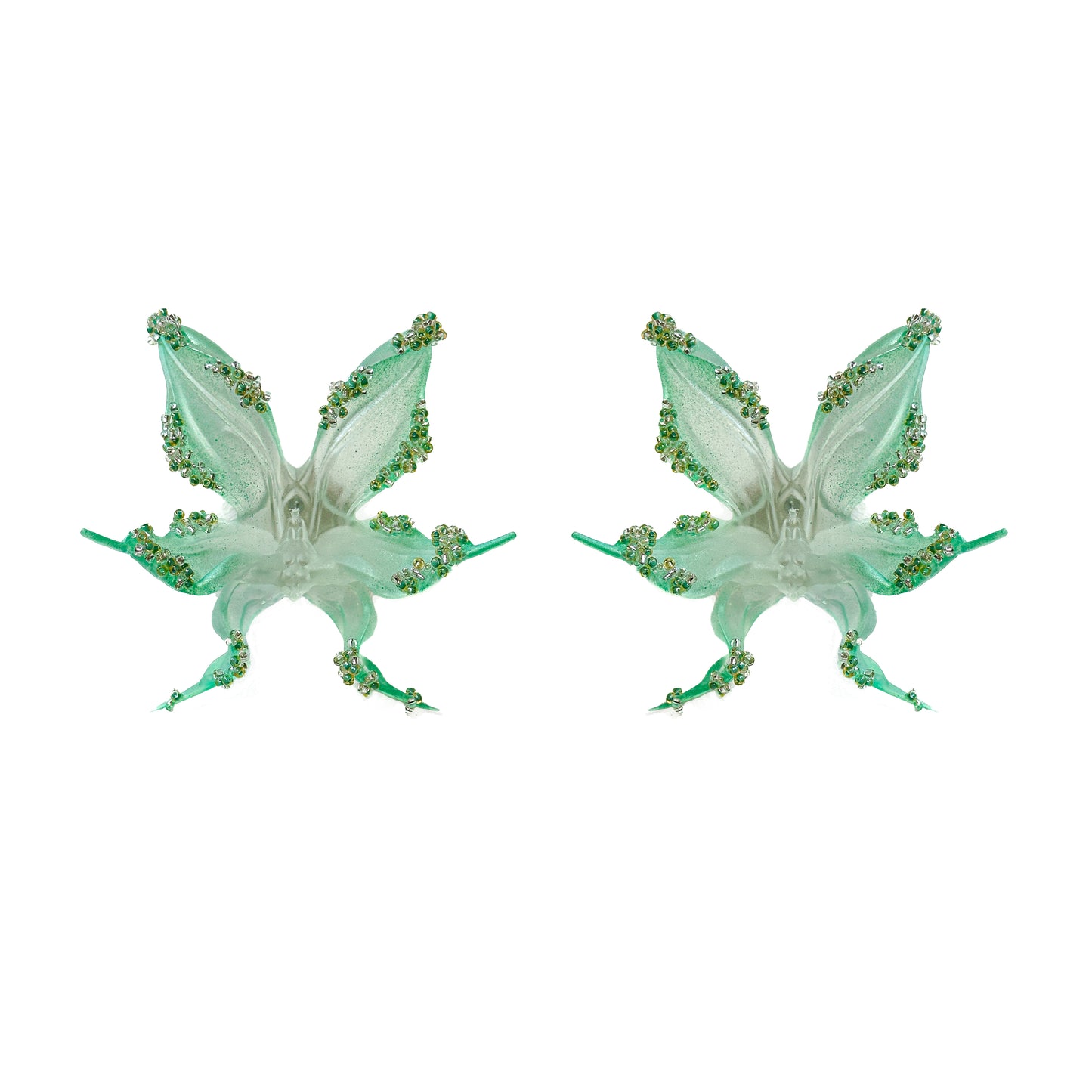 Mermaid Tears Beaded Orchid Earrings