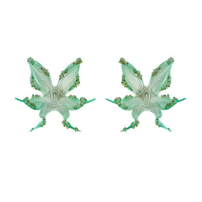 Mermaid Tears Beaded Orchid Earrings