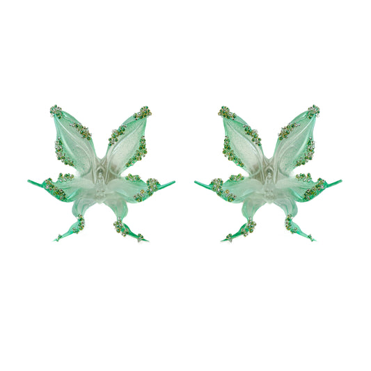 Mermaid Tears Beaded Orchid Earrings