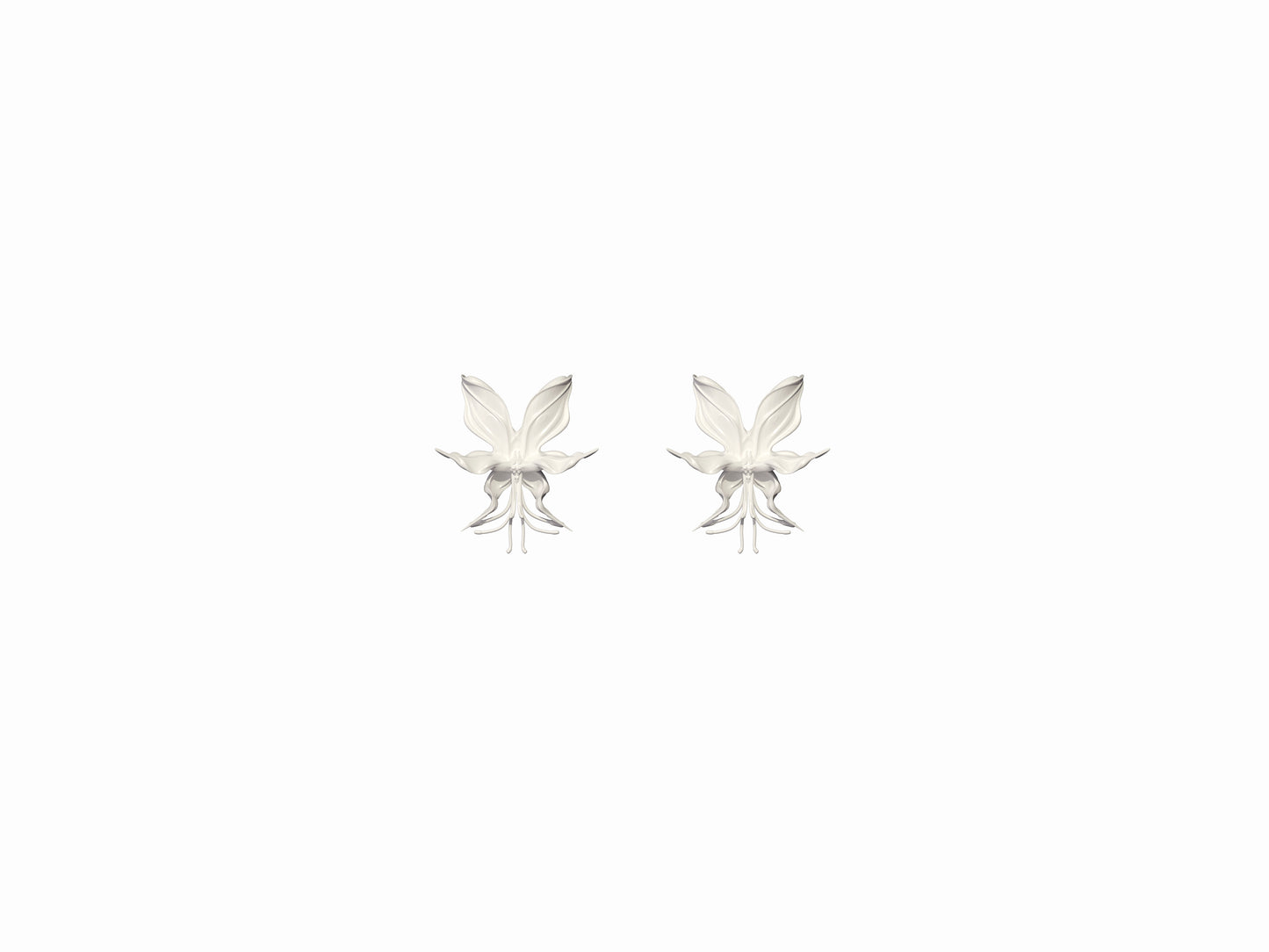 Mini Orchid Whisper Earrings - White