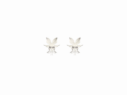 Mini Orchid Whisper Earrings - White