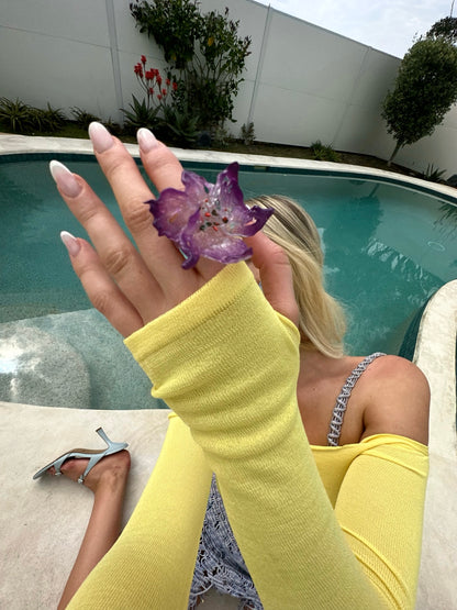 Daffodil Flower Ring Nº1 - Purple Edge