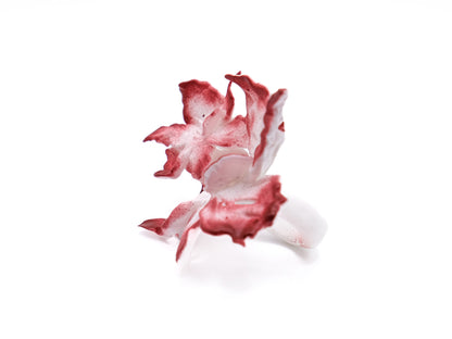 Daffodil Duo Flower Ring - Red Edge