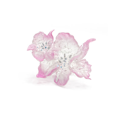 Daffodil Duo Flower Ring - Baby Pink Edge