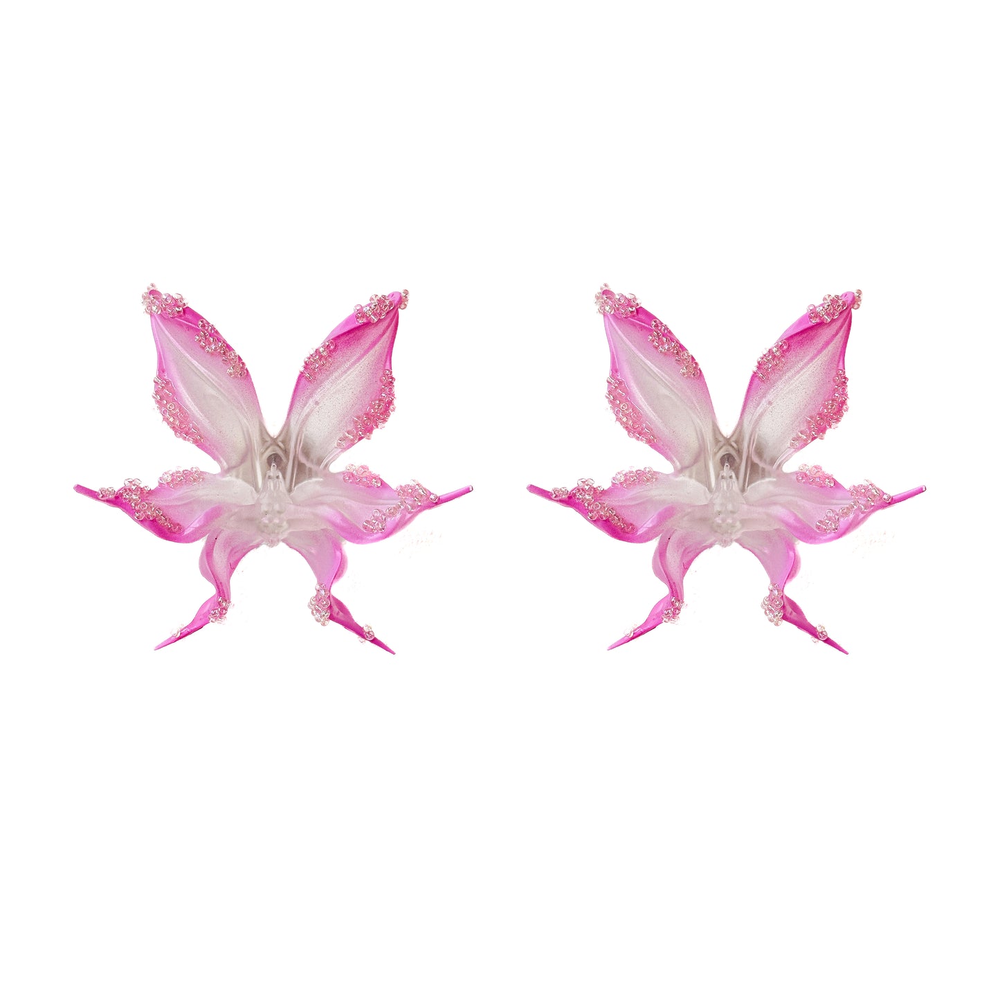 Sakura Tears Beaded Orchid Earrings