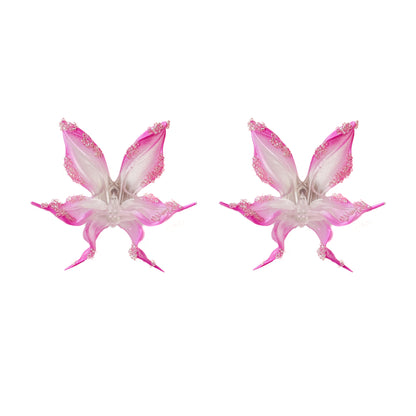 Sakura Tears Beaded Orchid Earrings