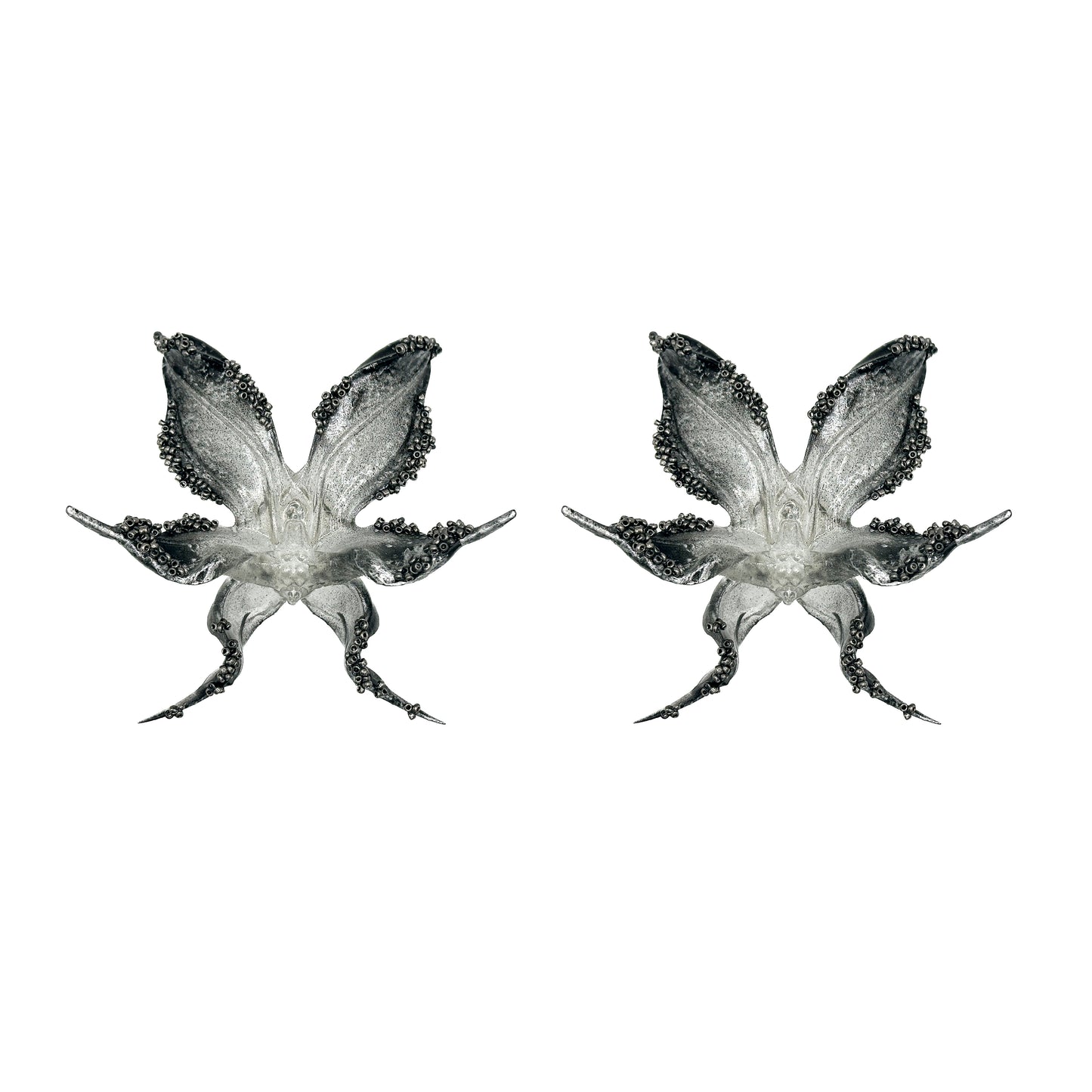 Moonlit Beaded Orchid Earrings- Special Edition