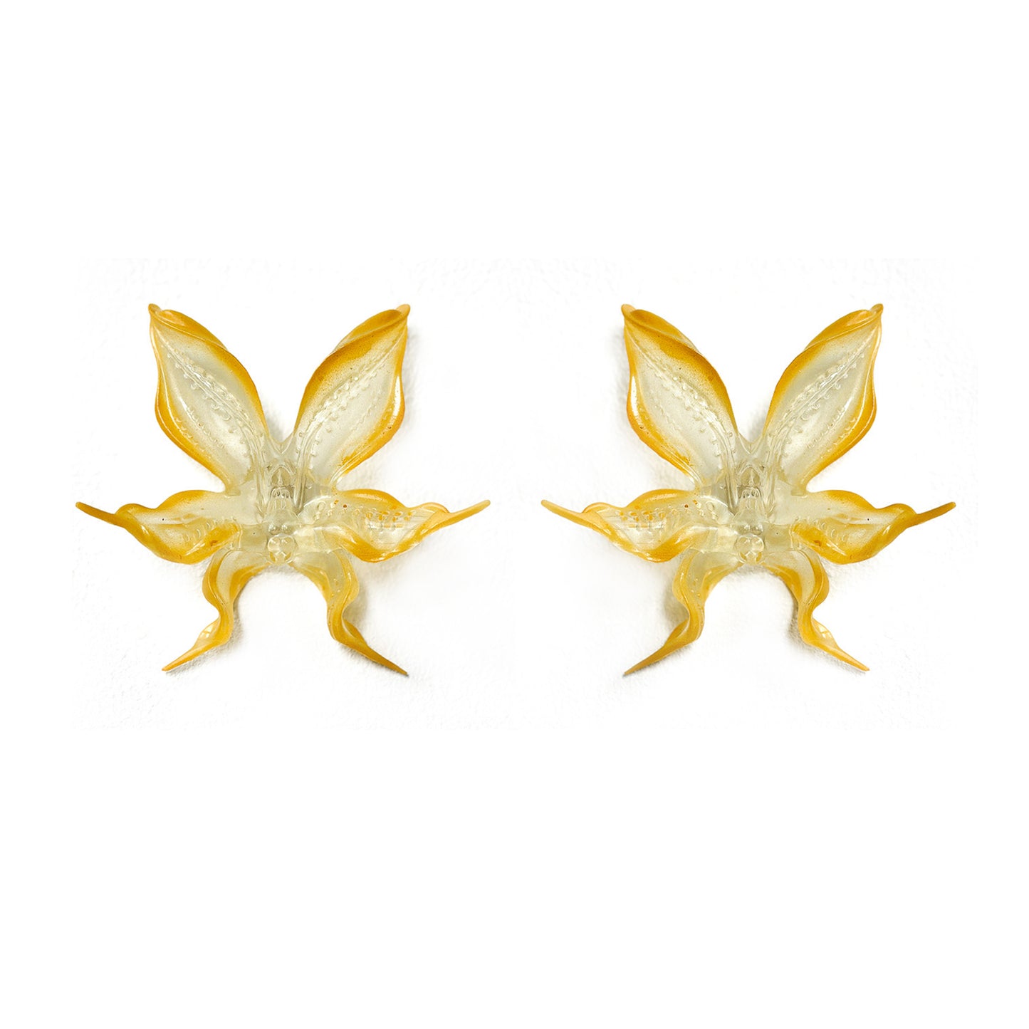 Spicy Mustard Orchid Earrings