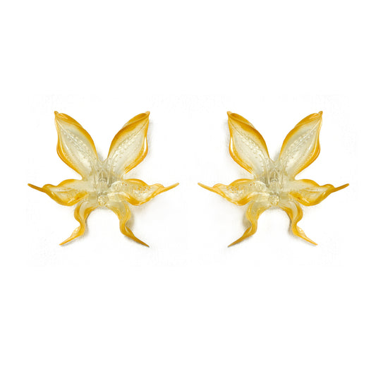Spicy Mustard Orchid Earrings