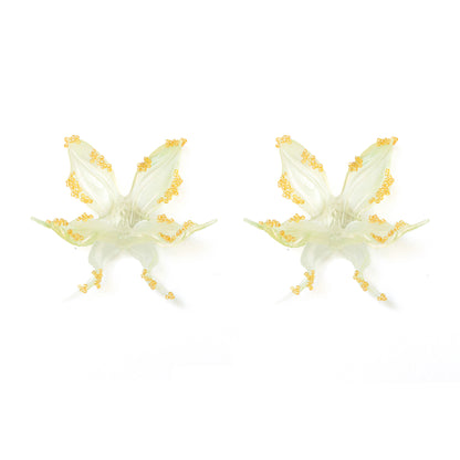 Honey Bella Beaded Orchid Earrings
