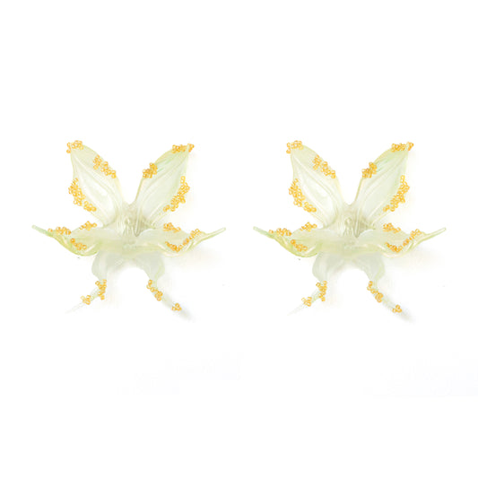 Honey Bella Beaded Orchid Earrings