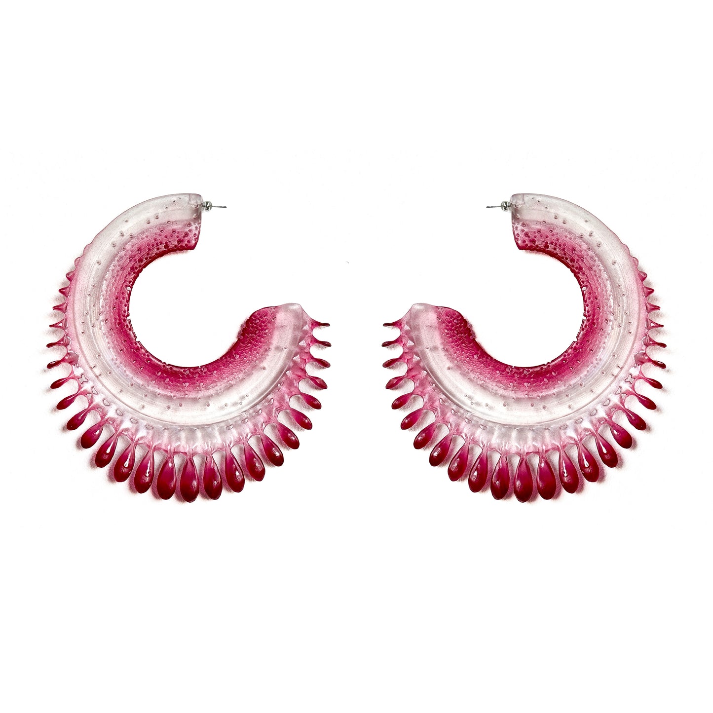 Resilient Passiflora Arc Earrings - Scarlet