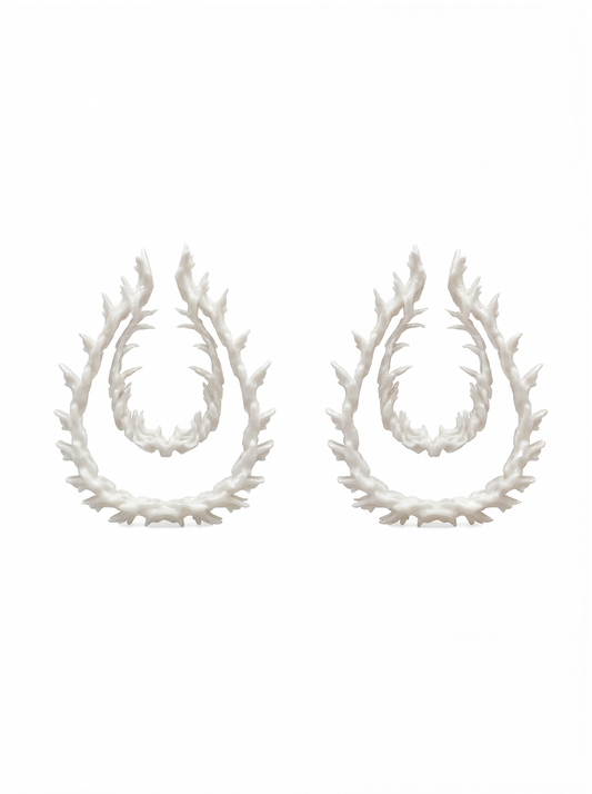 Oceanspine Coral Earrings - White