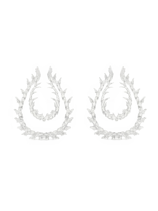 Oceanspine Coral Earrings - Clear