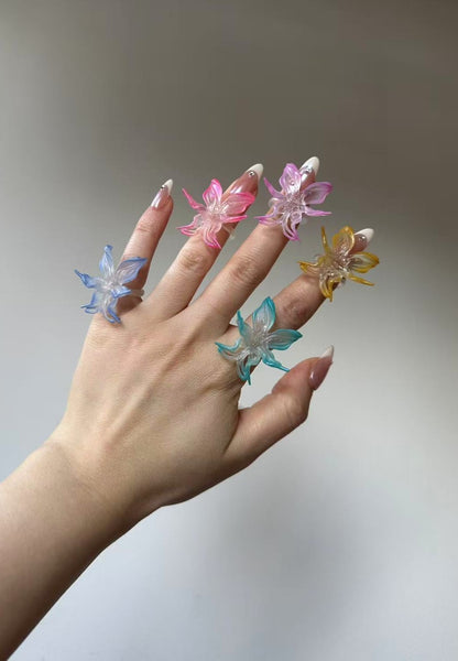 Mini Orchid Whisper Ring - Yellow
