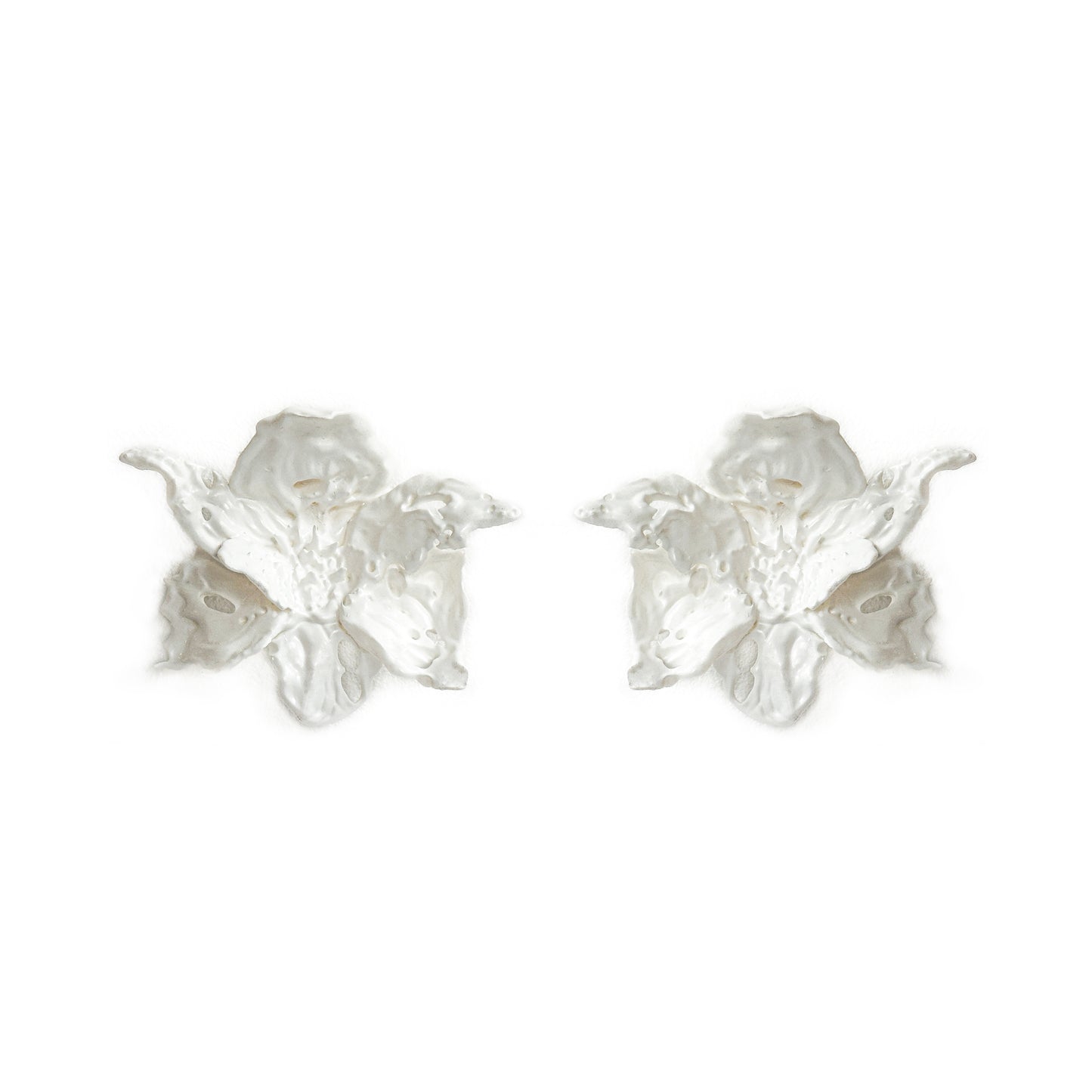 White Blossom Mega Flower Daffodils Earrings