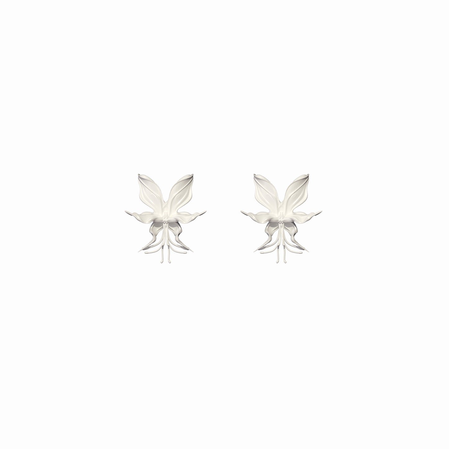 White Orchid Whisper Earrings - Mini