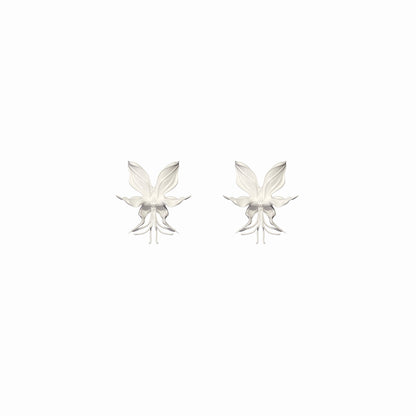 White Orchid Whisper Earrings - Mini