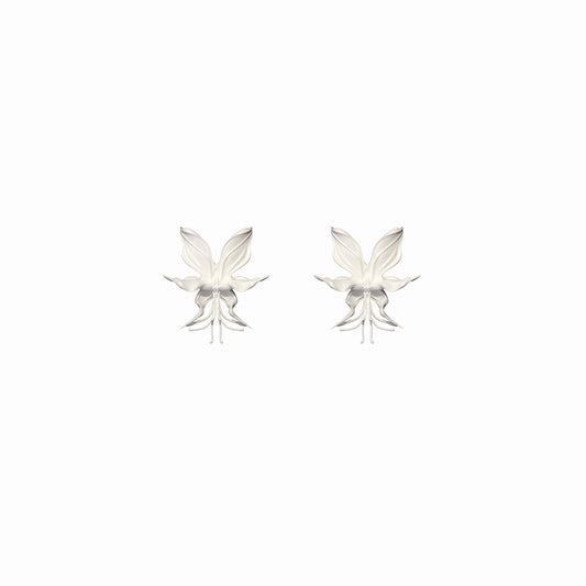 White Orchid Whisper Earrings - Mini