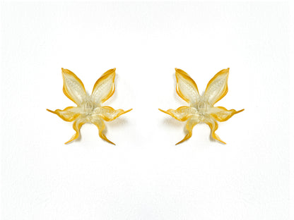 Spicy Mustard Orchid Earrings