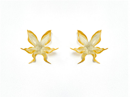 Spicy Mustard Orchid Earrings