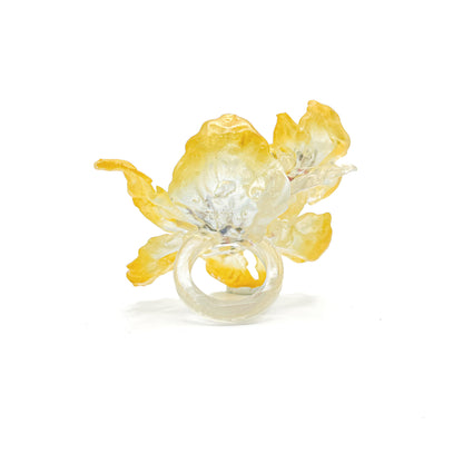 Daffodil Duo Flower Ring - Yellow Edge